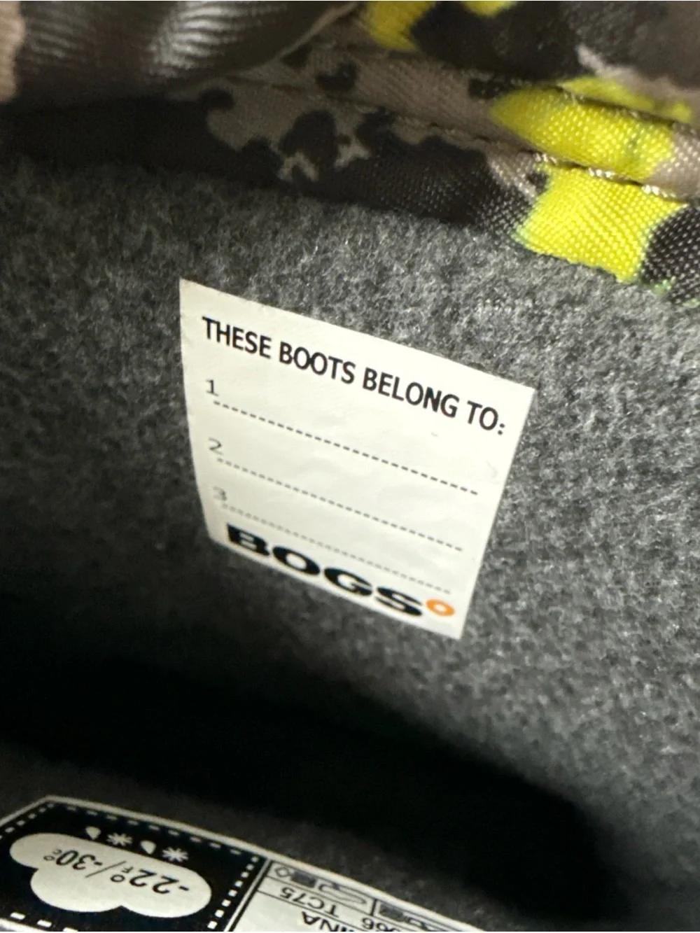 Bogs Snow Shell Boot Camo Kid's Winter Camo-T Grey Green Size Big Kid 6